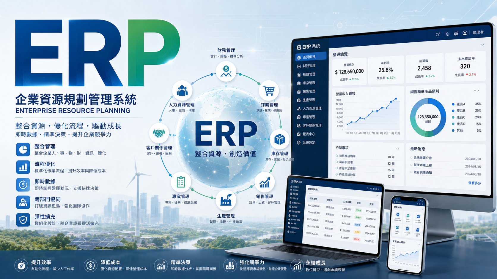 ERP 企業資源規劃管理系統預覽圖